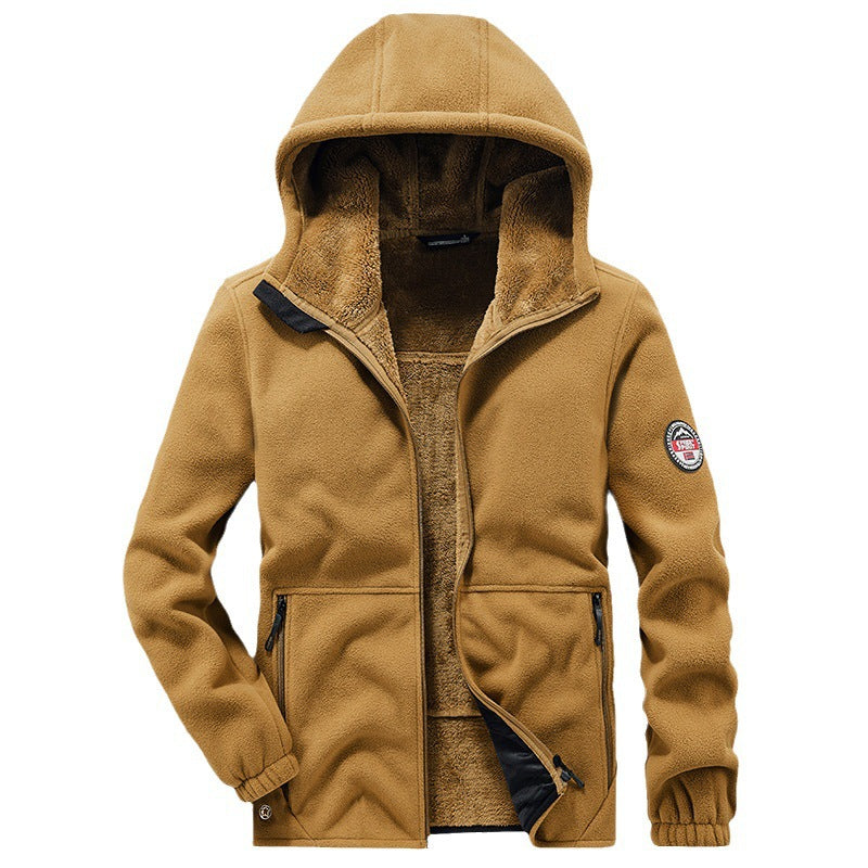 Men's hooded fleece jacket with teddy lining, full zip and zip pockets Chichicherry