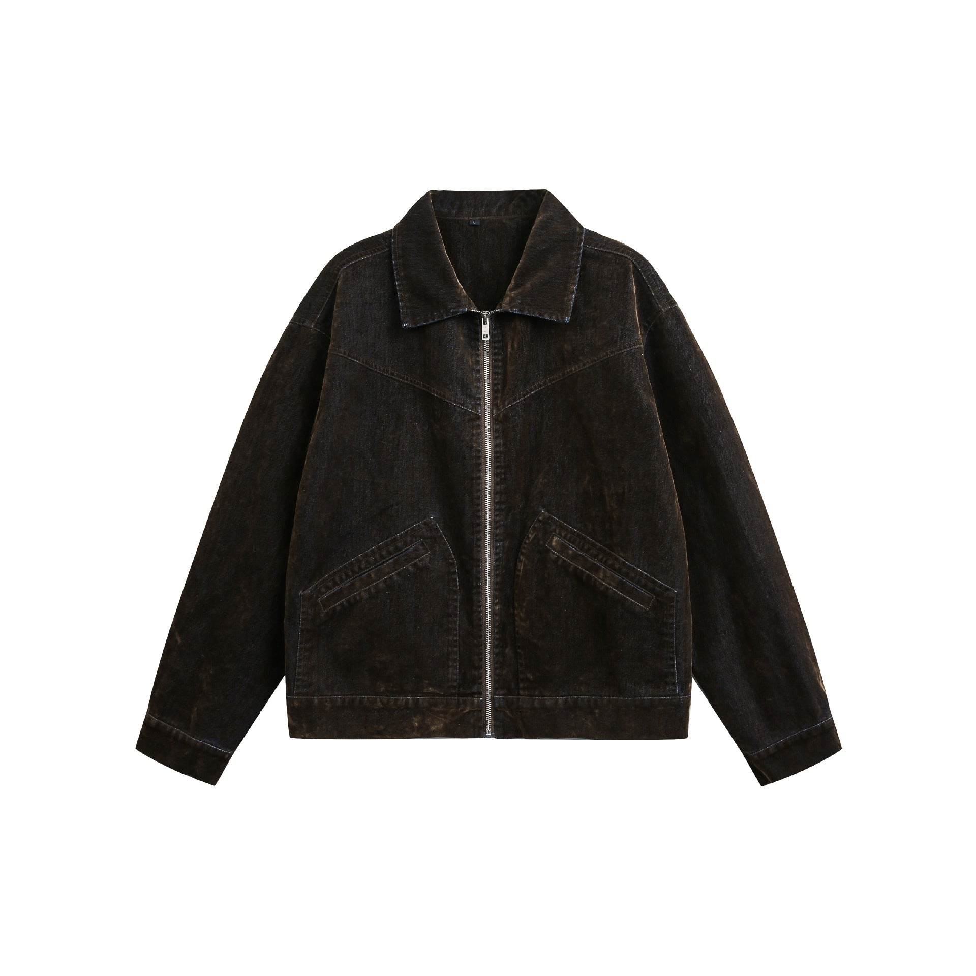 Unisex Boxy Blouson Jacket made of velours suede look with full zip and flap pockets Chichicherry