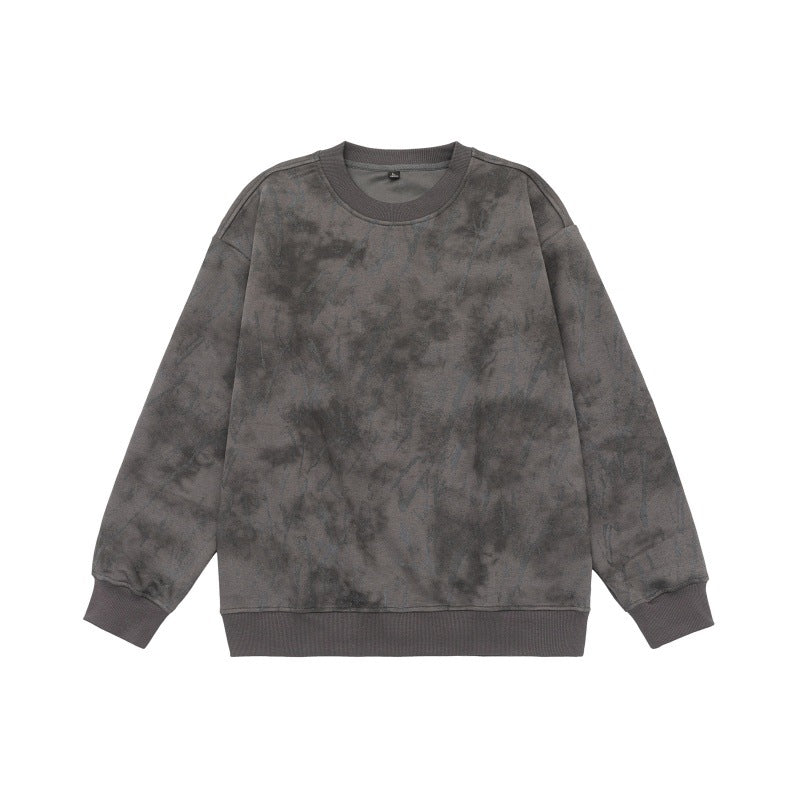 Unisex Oversize Sweatshirt with Vintage Camouflage Look and Ribbed Cuffs Chichicherry