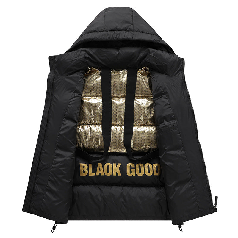 Men's Padded Hooded Jacket with Thermal Insulation and Water-Repellent Outer Material Chichicherry