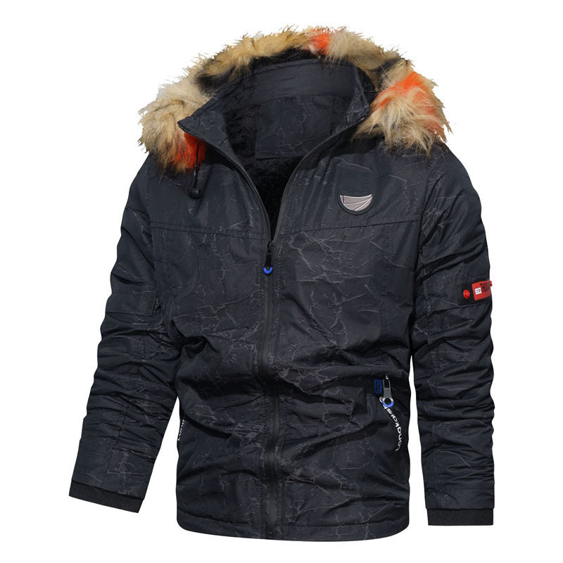 Men's thermally insulated parka in utility style with faux fur hood and padded lining Chichicherry