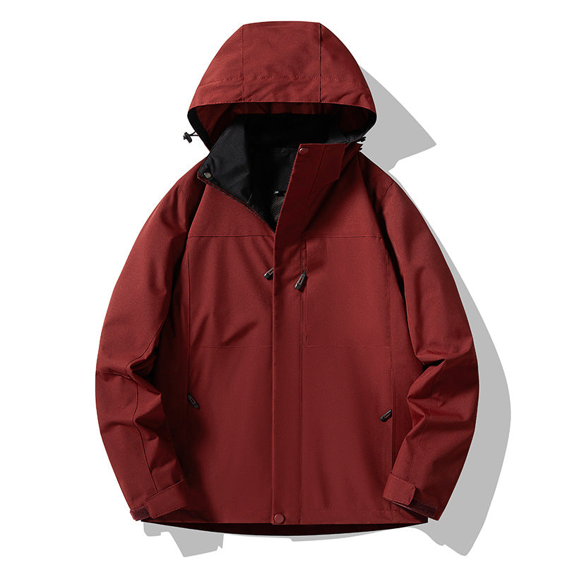 Men's minimalist technical hooded softshell jacket with matte finish and concealed zippers Chichicherry