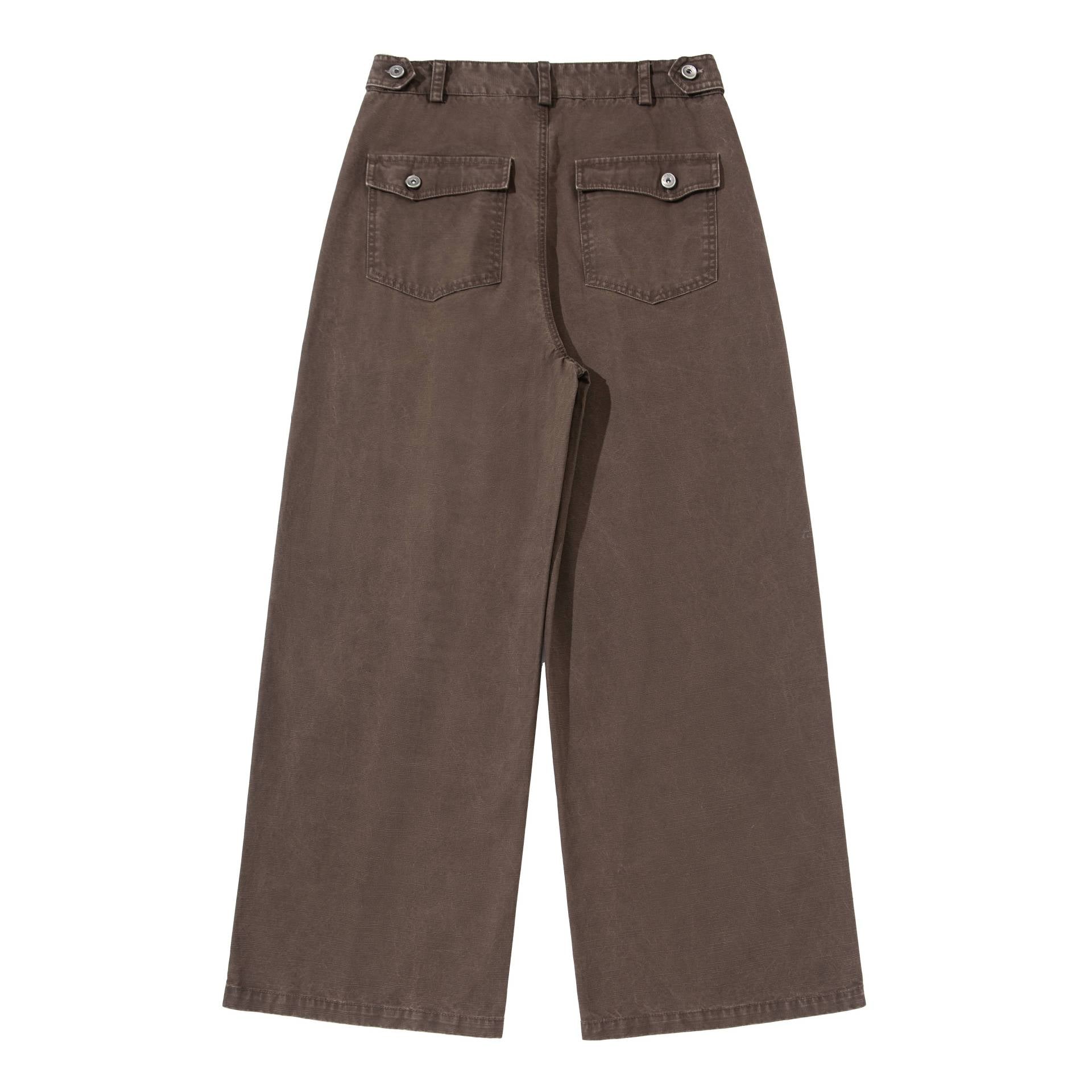 Women's High-Waisted Canvas Culotte with Front Pleats and Straight Leg Chichicherry