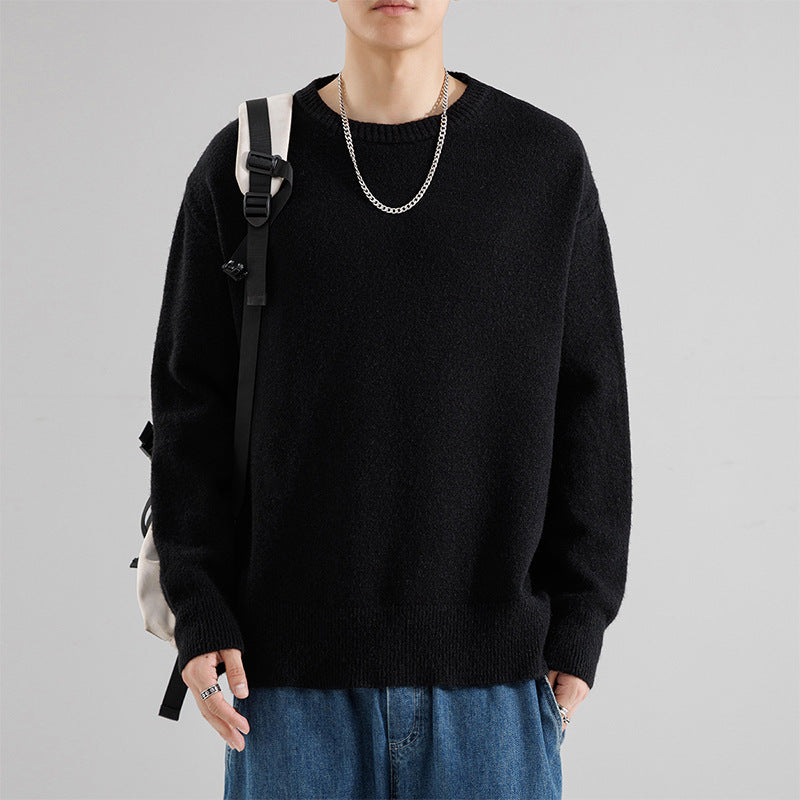 Men's Oversize Round Neck Pullover made of soft fine knit Chichicherry