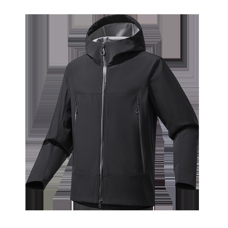 Men's Softshell Hoodie with Stretch, wind and water-repellent membrane and two-way zipper Chichicherry