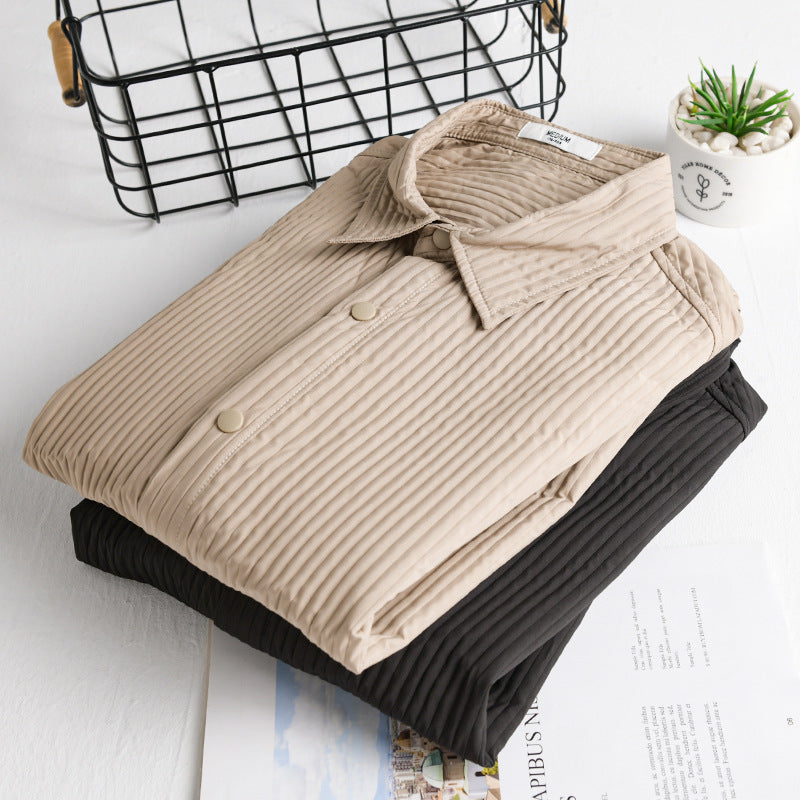 Men's Quilted Overshirt made of lightweight cotton structure with snap button placket Chichicherry