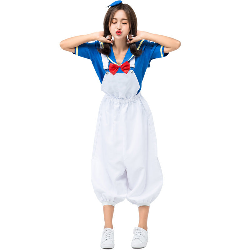 Girl's sailor suit with shimmering collar and playful waistband Chichicherry