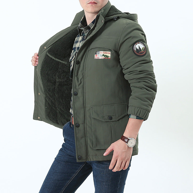 Men's multifunctional winter parka with teddy fleece hood and multiple pocket system Chichicherry