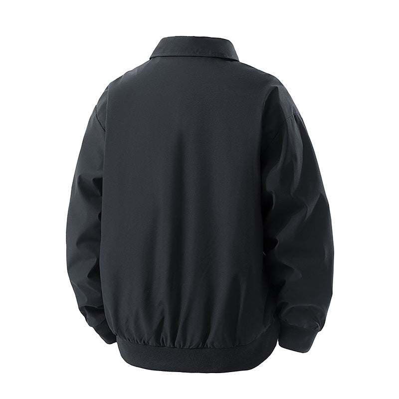 Men's Lightweight Oversized Bomber Jacket made of windproof nylon with zipper, chest pocket, and ribbed cuffs Chichicherry