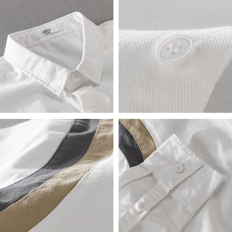 Men's shirt jacket in layered look with contrasting shoulder yoke Chichicherry
