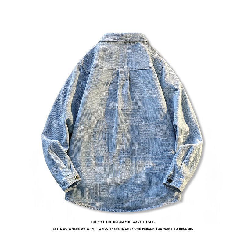 Men's Structured Overshirt Jacket in Cord with Patch Chest Pocket Chichicherry