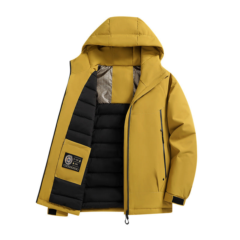 Men's Insulated Softshell Parka with Technical Hood, Windproof Outer Shell and Inner Pockets Chichicherry