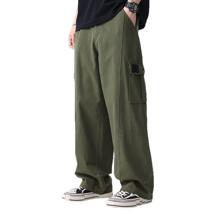 Men's loosely cut cotton cargo pants with applied side pockets and relaxed-fit Chichicherry