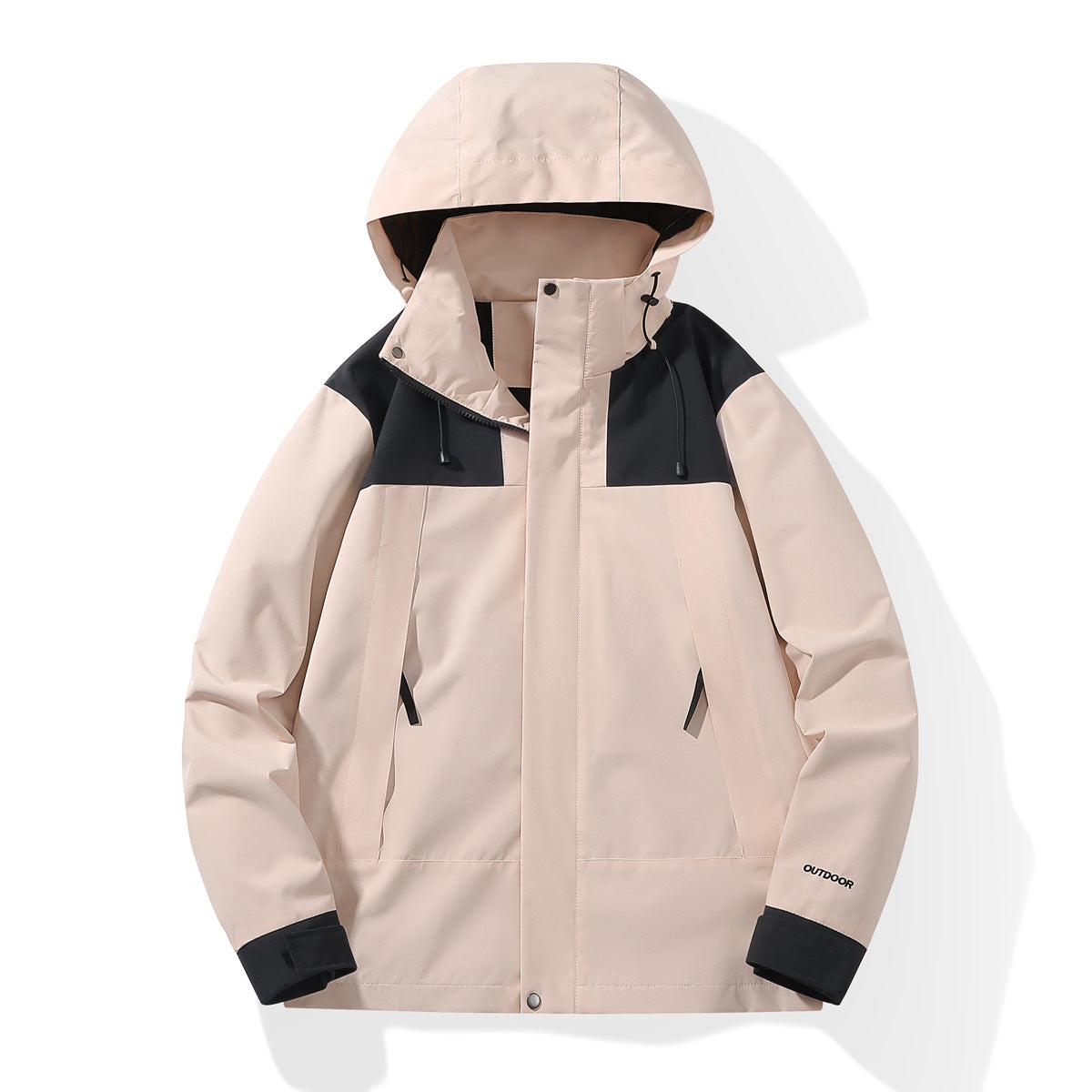 Men's Weatherproof Shell Parka with Adjustable Hood and Concealed Zippers Chichicherry