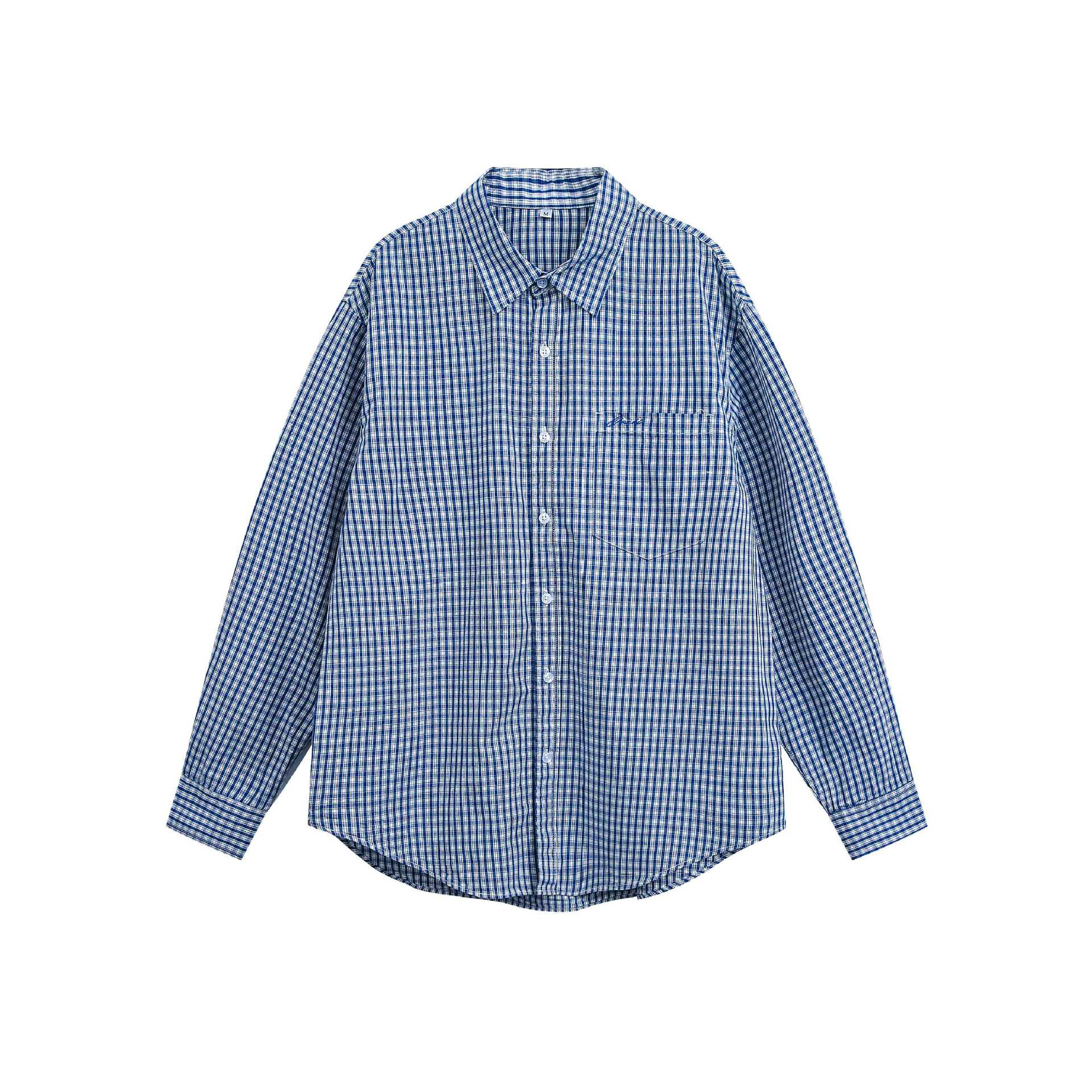 Men's Checked Oversized Shirt in Relaxed Fit with Chest Pocket Chichicherry