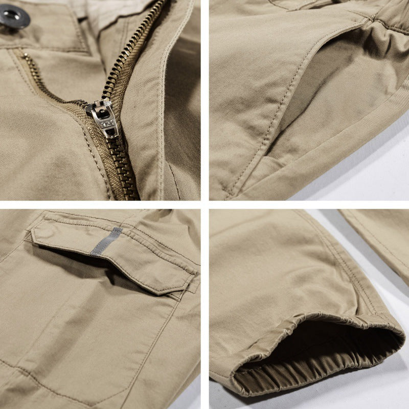 Men's cargo jogger pants with elastic hem, reinforced knees, and multi-functional pockets Chichicherry