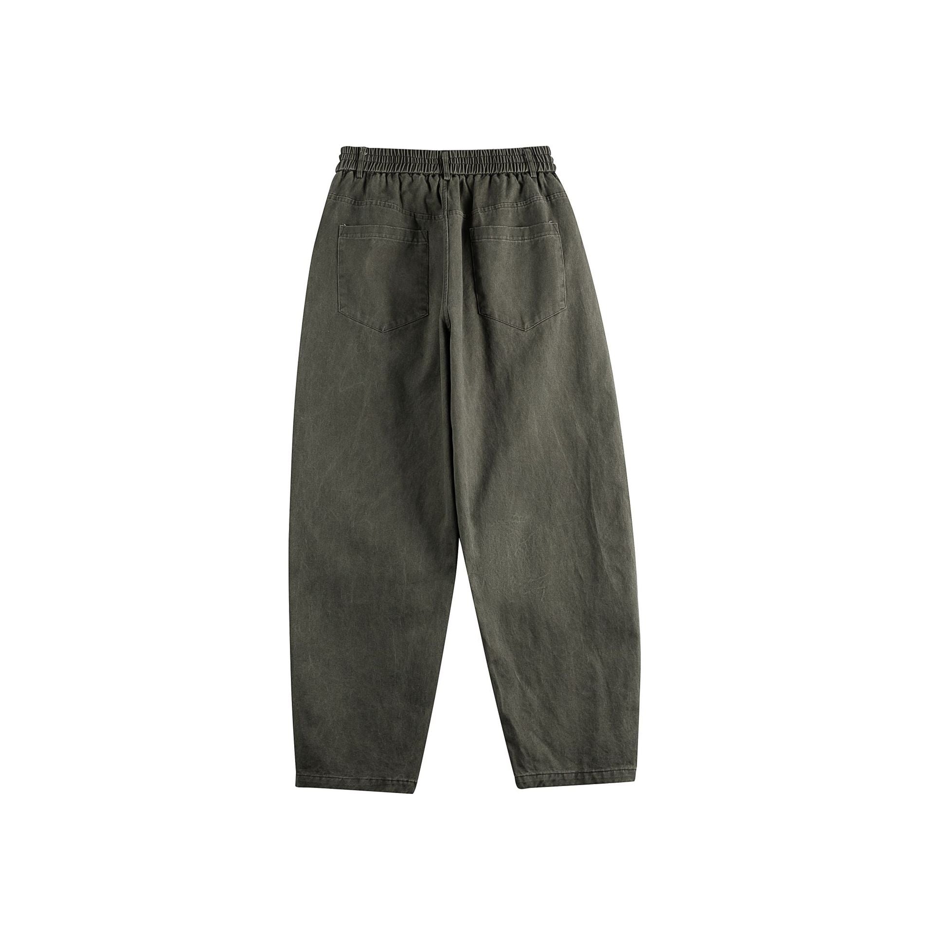 Women's Relaxed-Fit Workwear Pants with High Waist and Patch Pockets Chichicherry