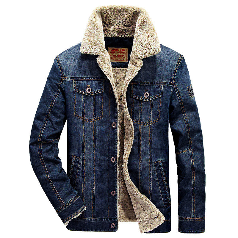 Men's denim jacket in trucker style with light mesh lining and structured seam design Chichicherry