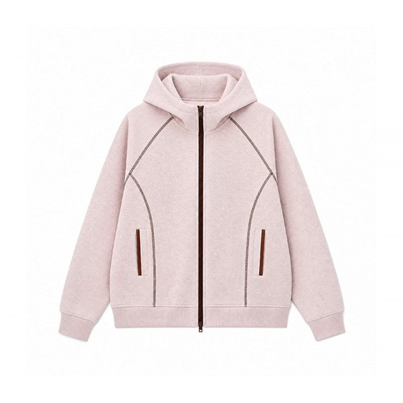 Men's sporty hooded sweatshirt jacket with contrast zipper and ergonomic seams Chichicherry