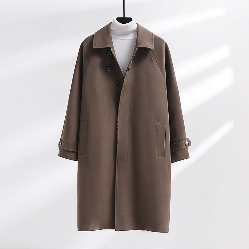 Women's Longline Coat with Toggle Closure and Raglan Sleeves Chichicherry