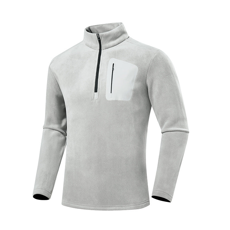 Men's fleece pullover with quarter zip and concealed chest pocket Chichicherry