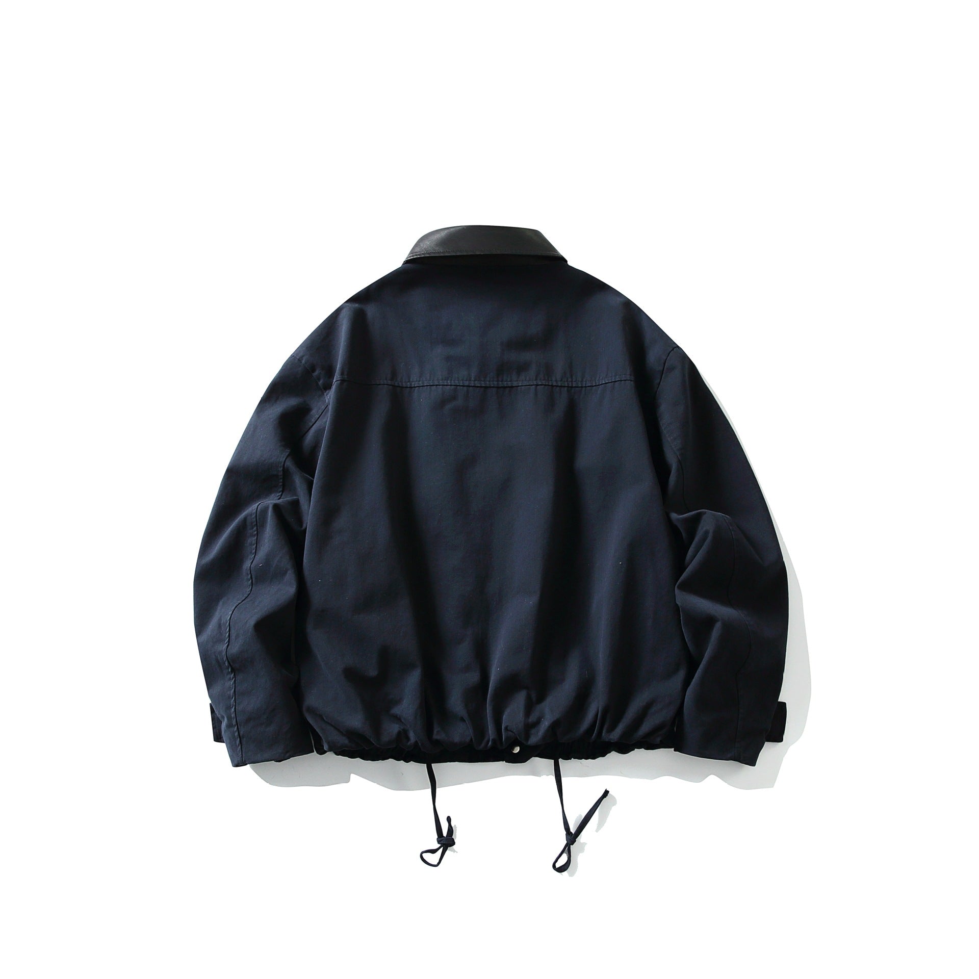 Men's field jacket in boxy cut with leather collar and drawstring Chichicherry