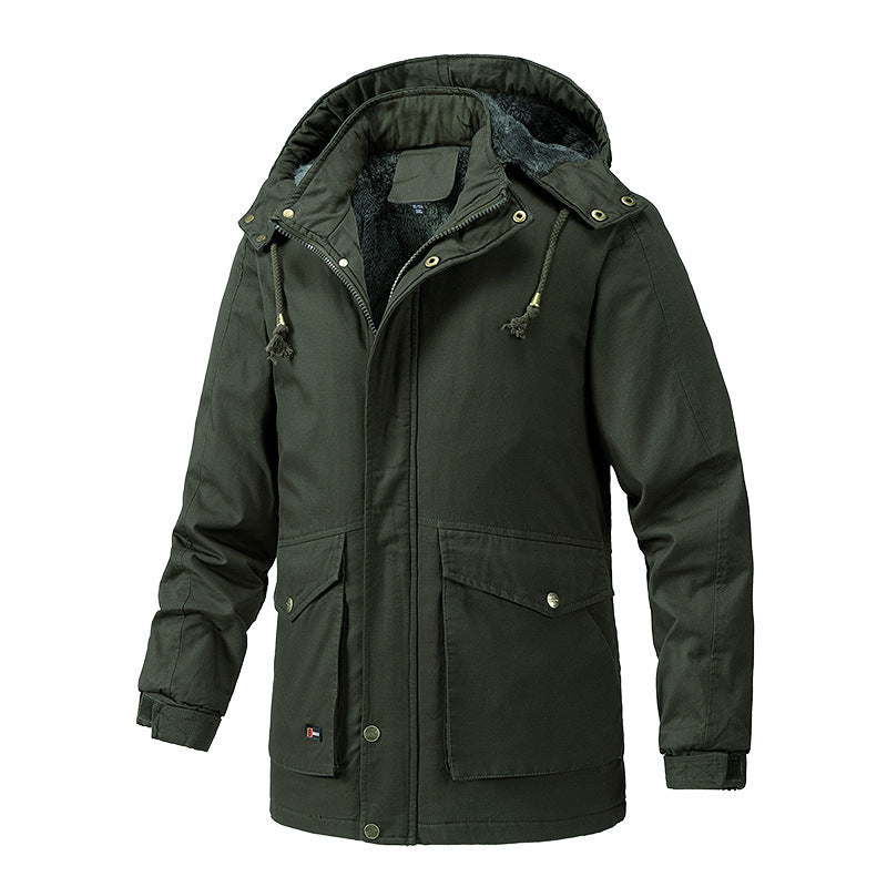Men's Warm-Lined Parka Jacket with Hood and Teddy Lining Chichicherry
