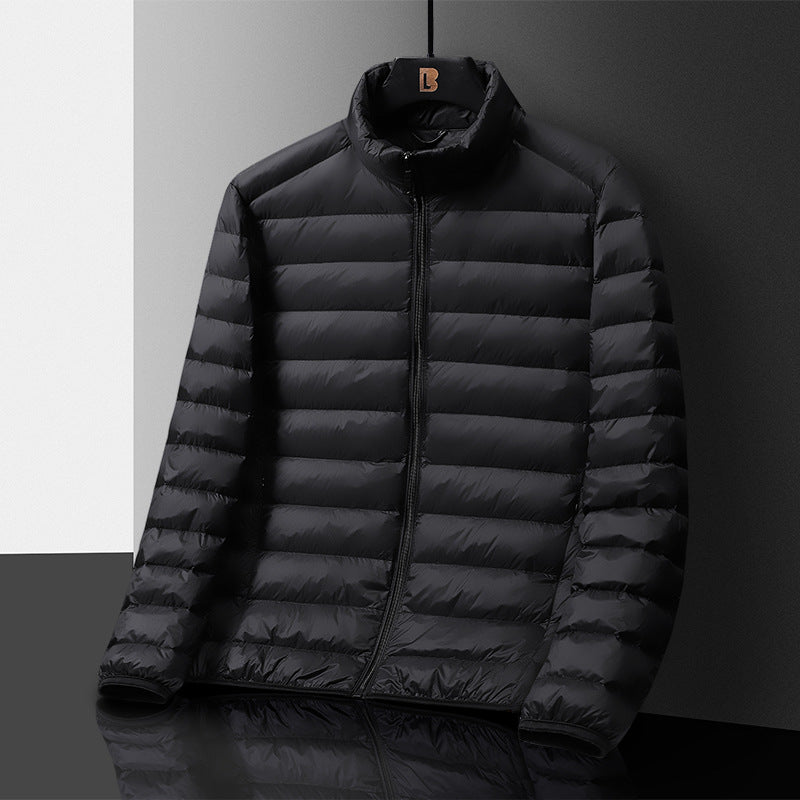 Men's Ultraleight Quilted Down Look Quilted Jacket with Stand-up Collar and Pack Function Chichicherry