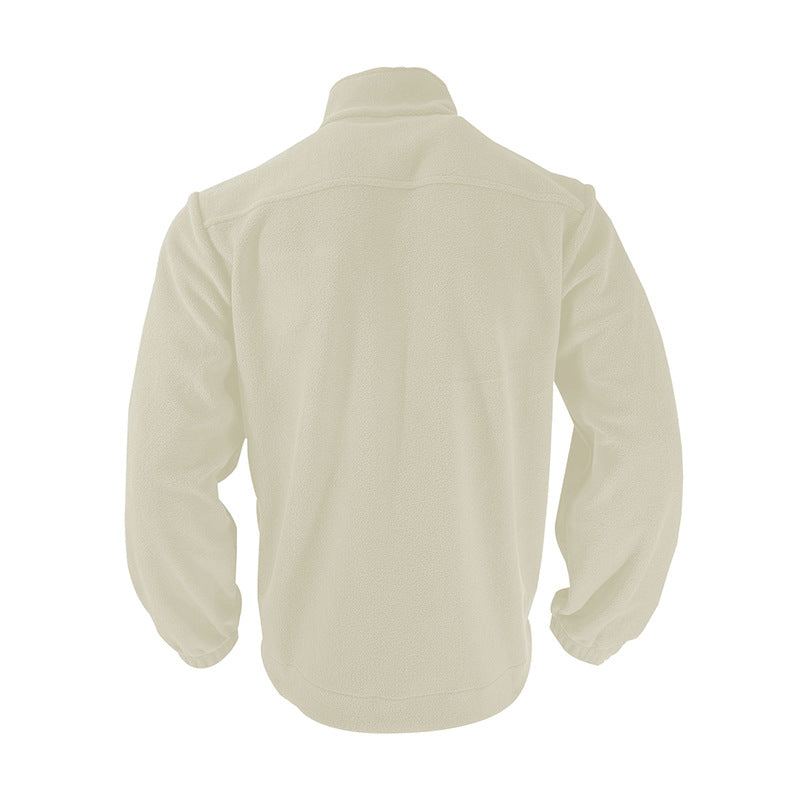 Men's fleece transitional jacket with stand-up collar, full zipper and zippered pockets Chichicherry