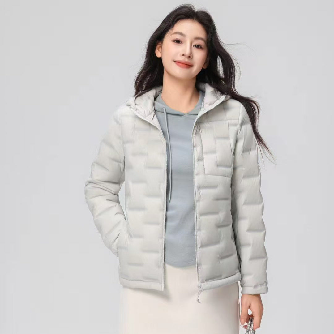 Women's quilted thermo outdoor jacket with hood and water-repellent coating Chichicherry