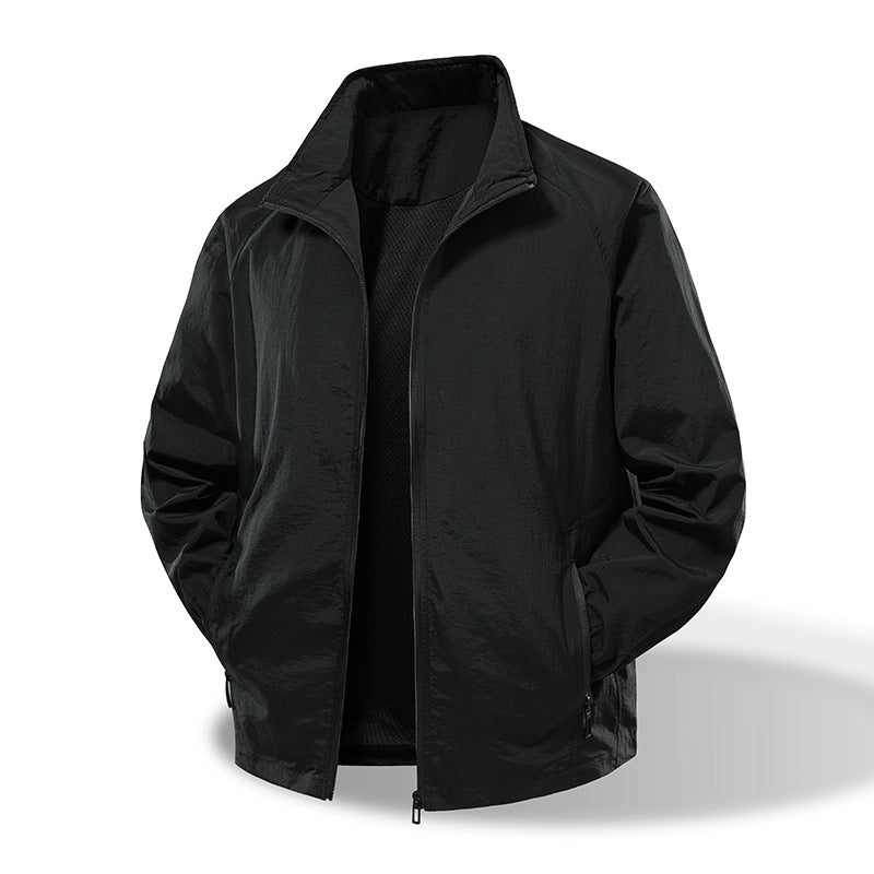 Men's Ultralight Windbreaker with Breathable Mesh Lining and Concealed Zipper Chichicherry