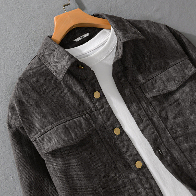 Men's denim jacket in acid wash look with oversized cut Chichicherry