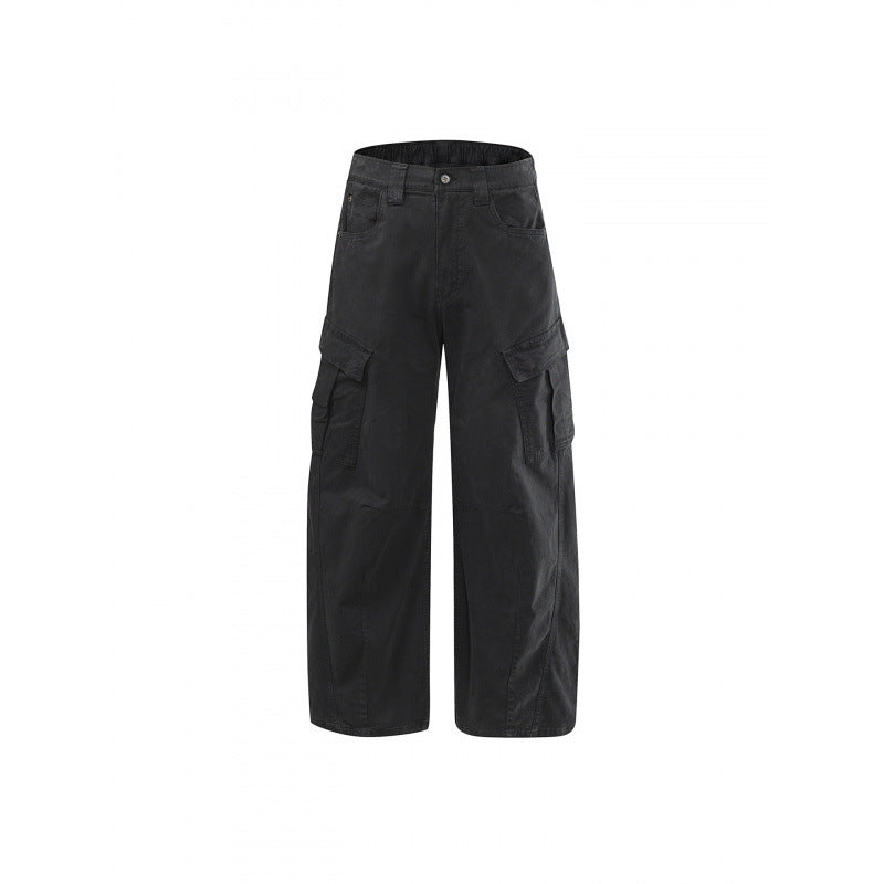 Women's Wide High Waist Cargo Culotte made of Cotton Twill with Multiple Pockets Chichicherry