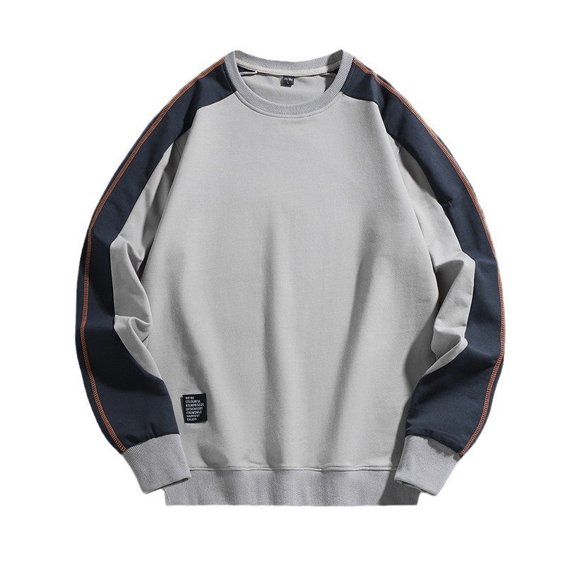 Men's Oversized Sweatshirt with Contrasting Sleeves, Flat Seam Details and Ribbed Cuffs Chichicherry