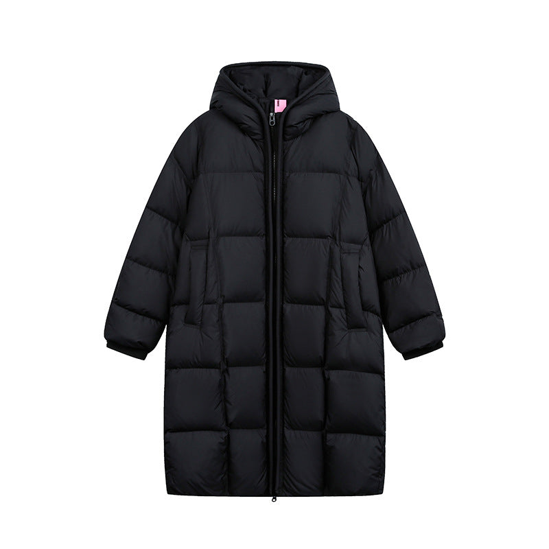 Women's Long Quilted Coat with Hood, Oversize Thermal Insulation Chichicherry