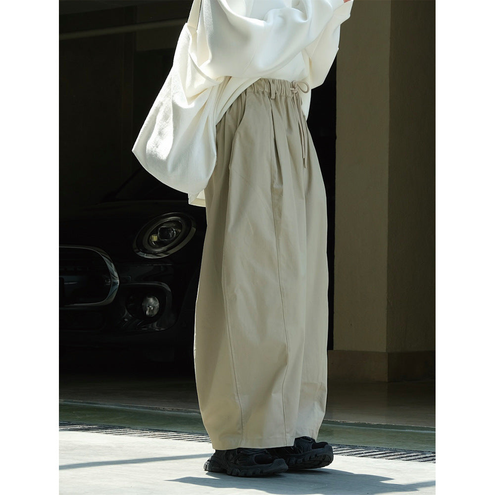 Women Wide High-Waist Drawstring Pants in Culotte/Balloon Cut Chichicherry