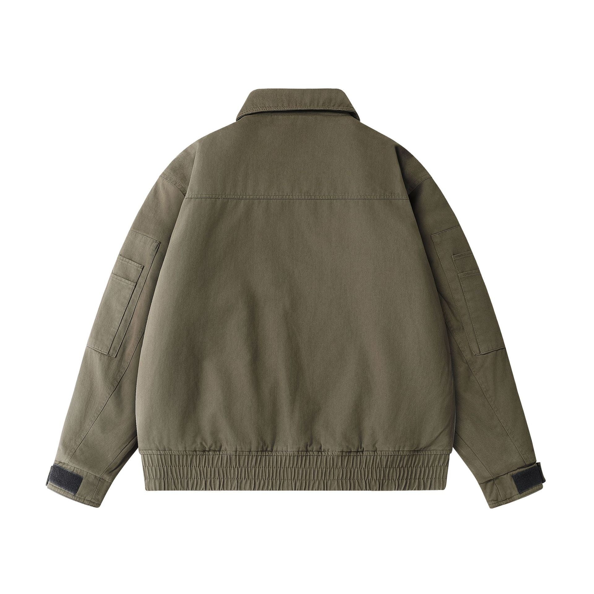Unisex Urban Utility Blouson Jacket with Cargo Pockets and Two-Way Zipper Chichicherry