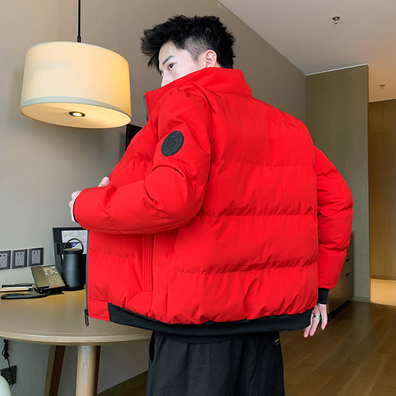 Men's quilted padded stand collar bomber jacket with thermo insulation and elastic cuffs Chichicherry