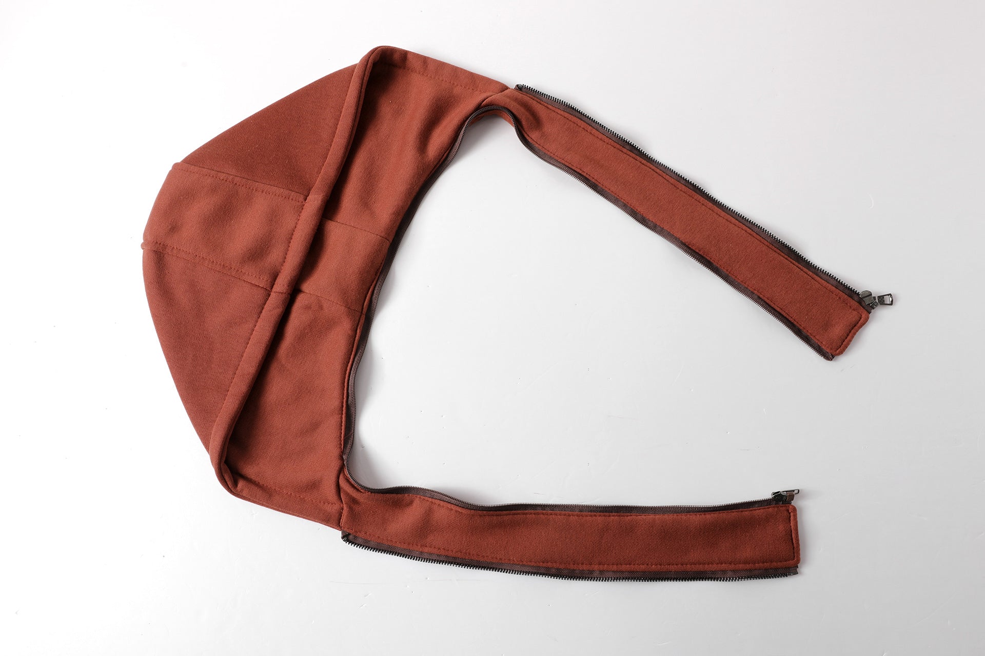 Men's faux leather flight jacket with integrated hood layer, zippered chest pocket, and ribbed cuffs Chichicherry