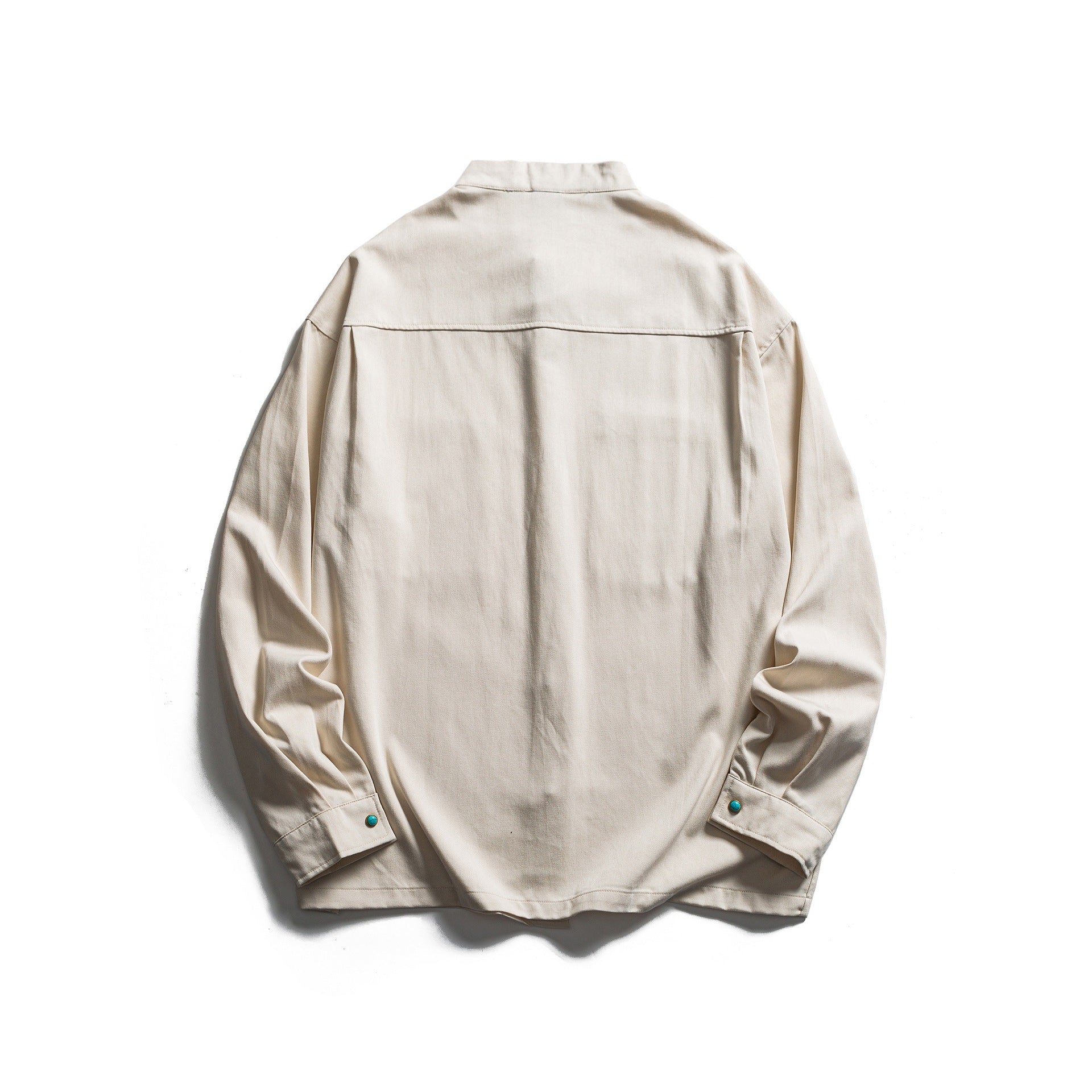 Men's Workwear Overshirt with Stand-up Collar and Hidden Button Placket Chichicherry