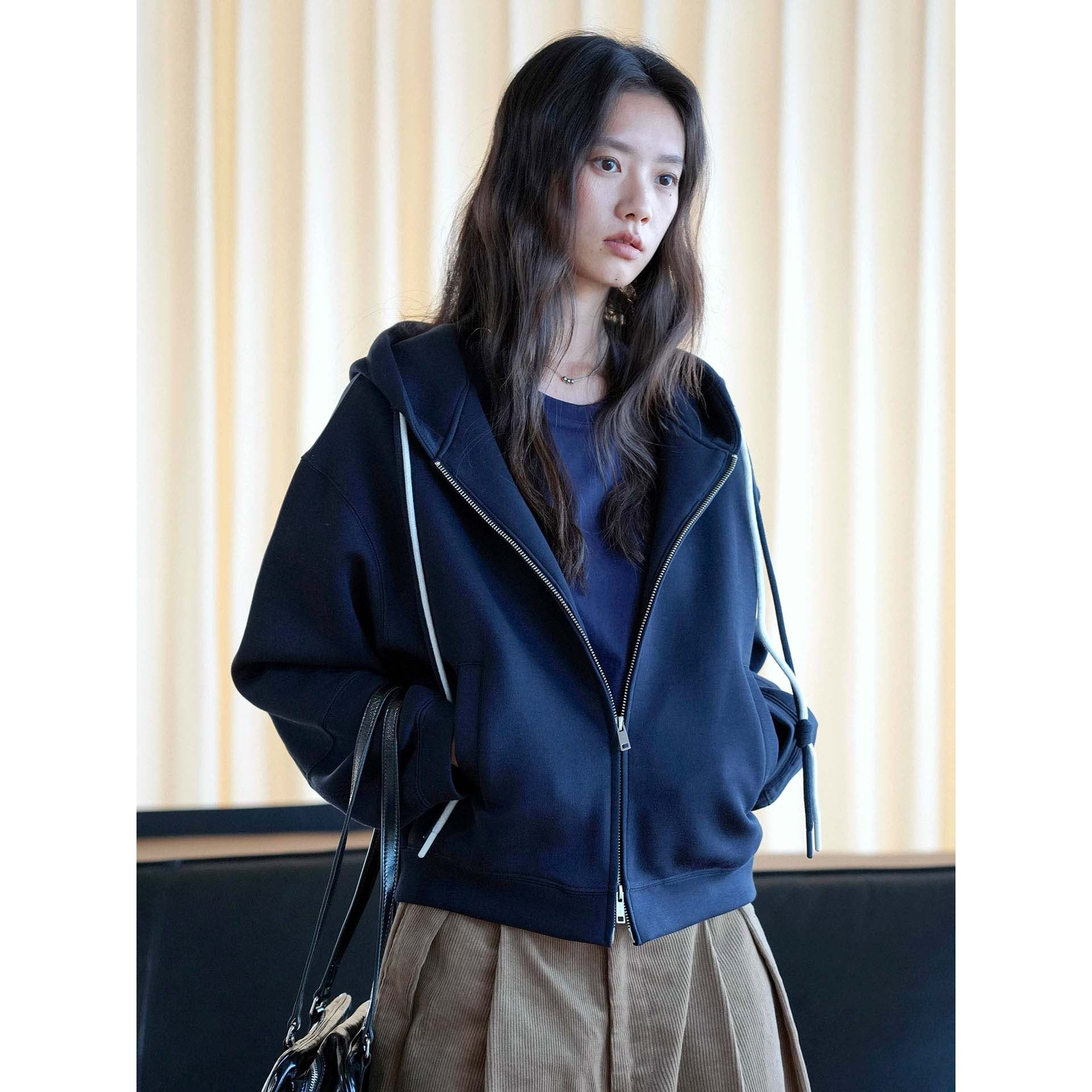 Women Oversize Zip Hoodie made of French Terry with Raglan Sleeves Chichicherry