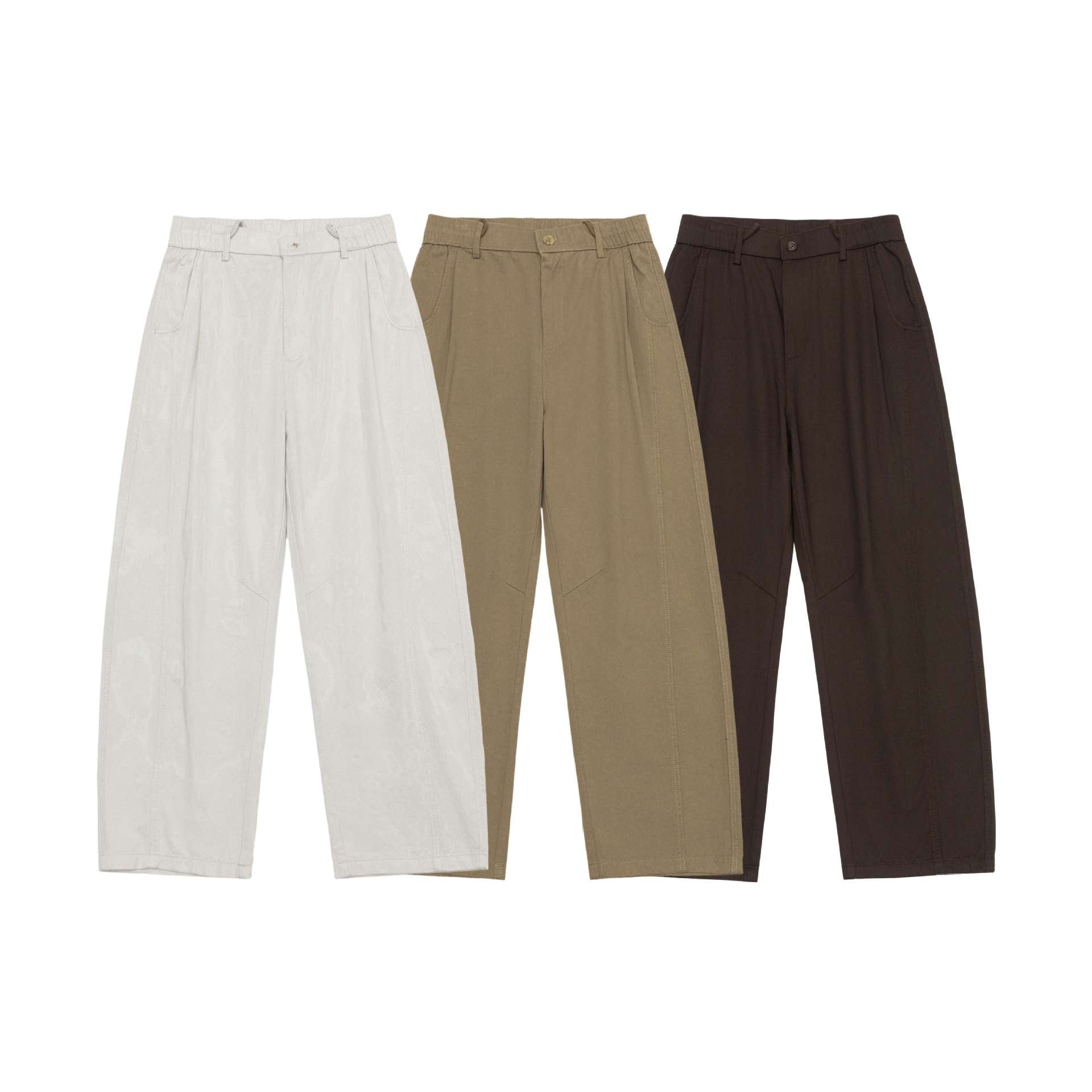 Women's High-waisted Culotte Cargo Pants with distinctive seam detailing and elastic back waistband Chichicherry