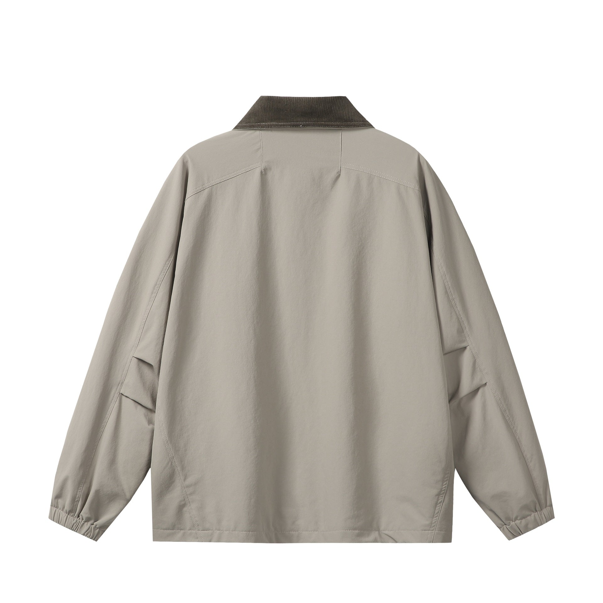 Unisex Short Cut Boxy Blouson with Cord Collar, Zipper and Utility Flap Pockets Chichicherry