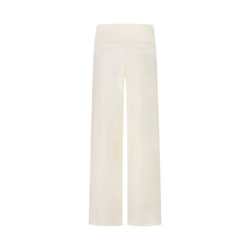 Women's Palazzo Fleece Pants with High Comfort Waistband and Flowing Wide-Leg Cut Chichicherry