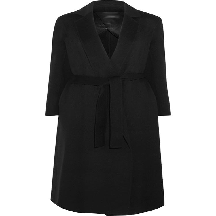 Women Oversized Long Coat in Minimalist Shawl Collar Tailoring Chichicherry