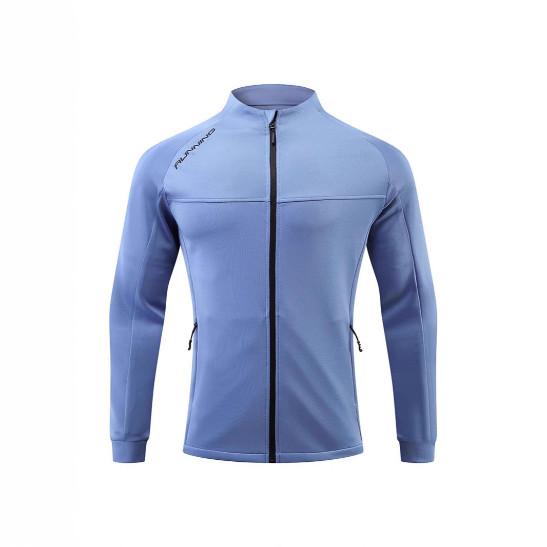 Men's running training jacket with wind-resistant stretch, slim fit and zippered pockets Chichicherry
