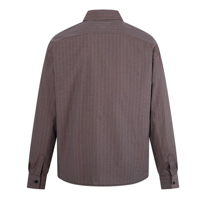 Men's long sleeve shirt in fine Glencheck with chest pocket and straight cut Chichicherry