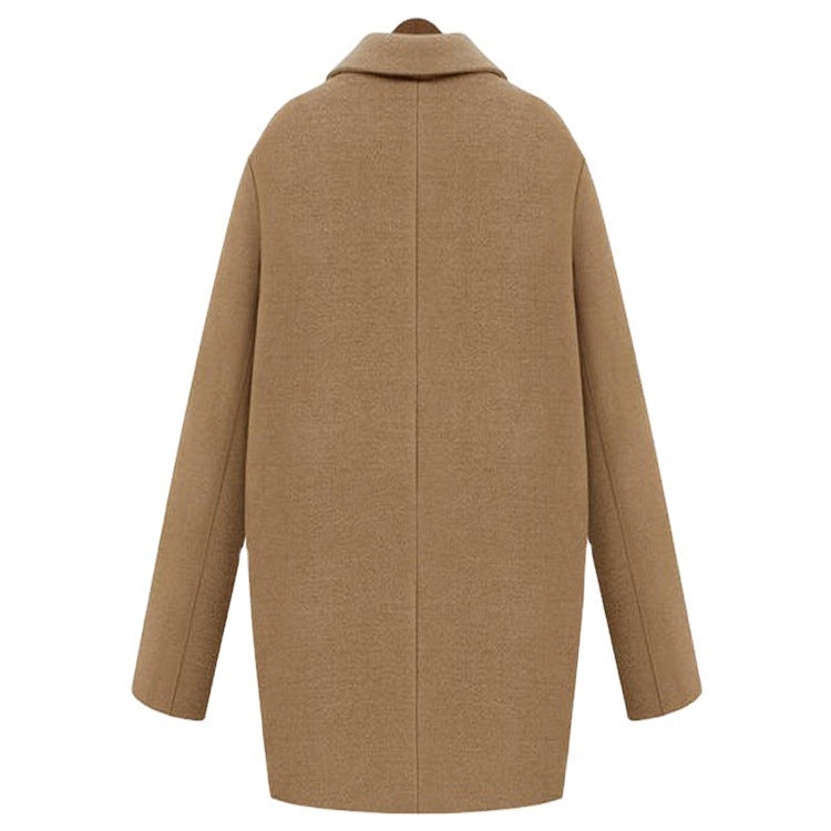 Women Oversized Wool Blend Short Coat with Quilted Lining and Flap Pockets Chichicherry