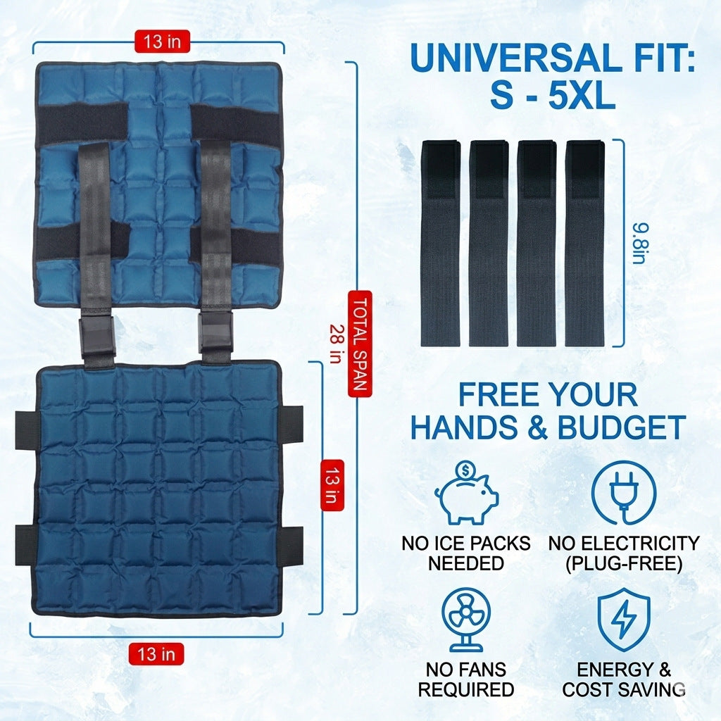 Unisex cooling therapy vest with reusable gel packs and adjustable Velcro closures Chichicherry