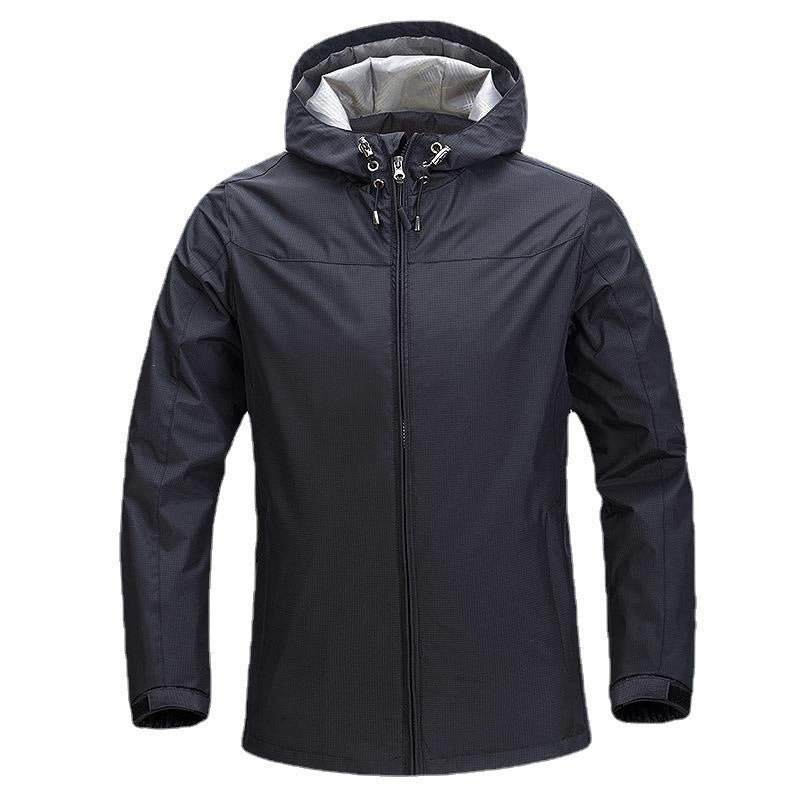 Unisex Lightweight Packable Rain and Wind Jacket with Adjustable Hood and Breathable Lining Chichicherry